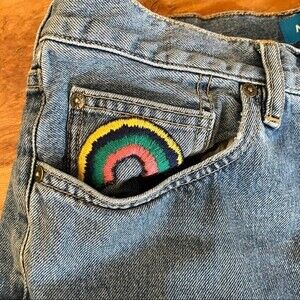M.I.H. Jeans Linda Jean Vintage Boyfriend Cut Off Shorts Distressed 29 Rainbow